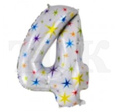 Цифра Зірочки 4 Фігура Фольга Цифра Зірочки 4 Фігура Фольга